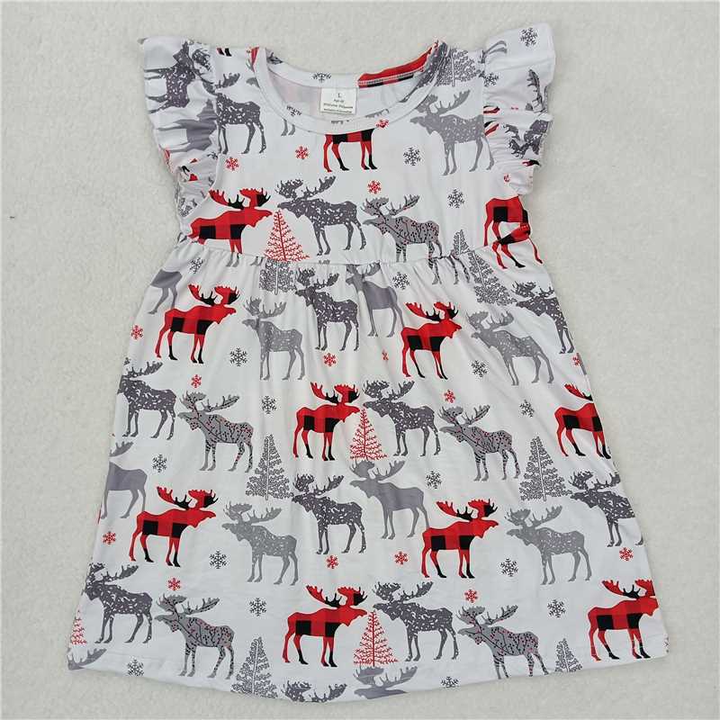 "G6-7-2/.'; Red and gray fawn white flying sleeves skirt"