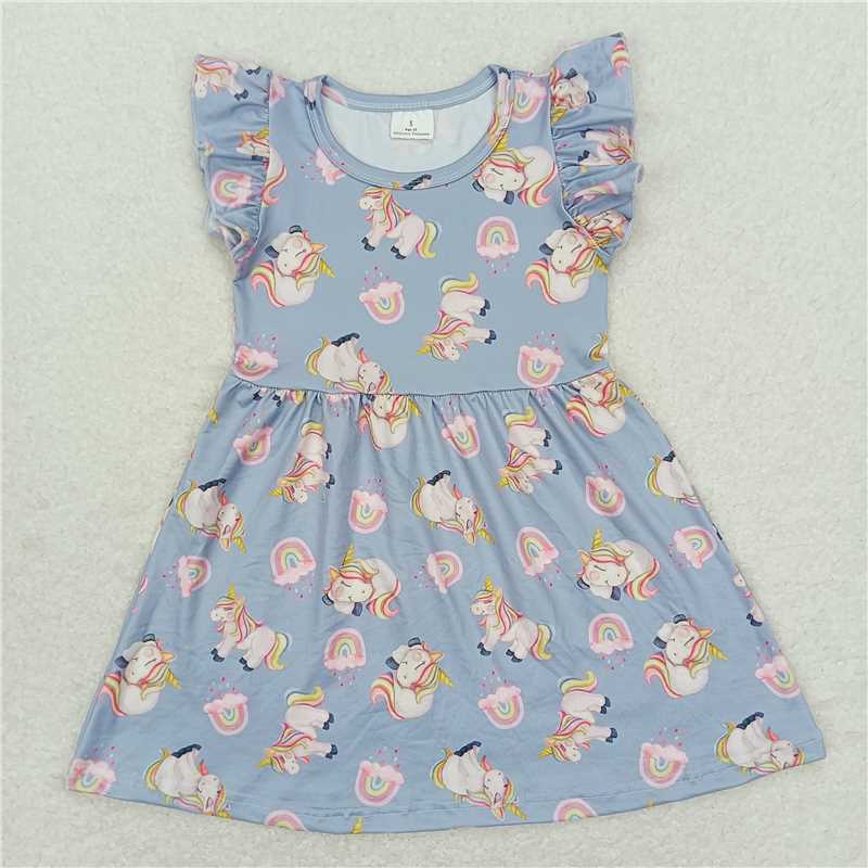 "G6-2-5\.[ Horse light blue flying sleeves dress"
