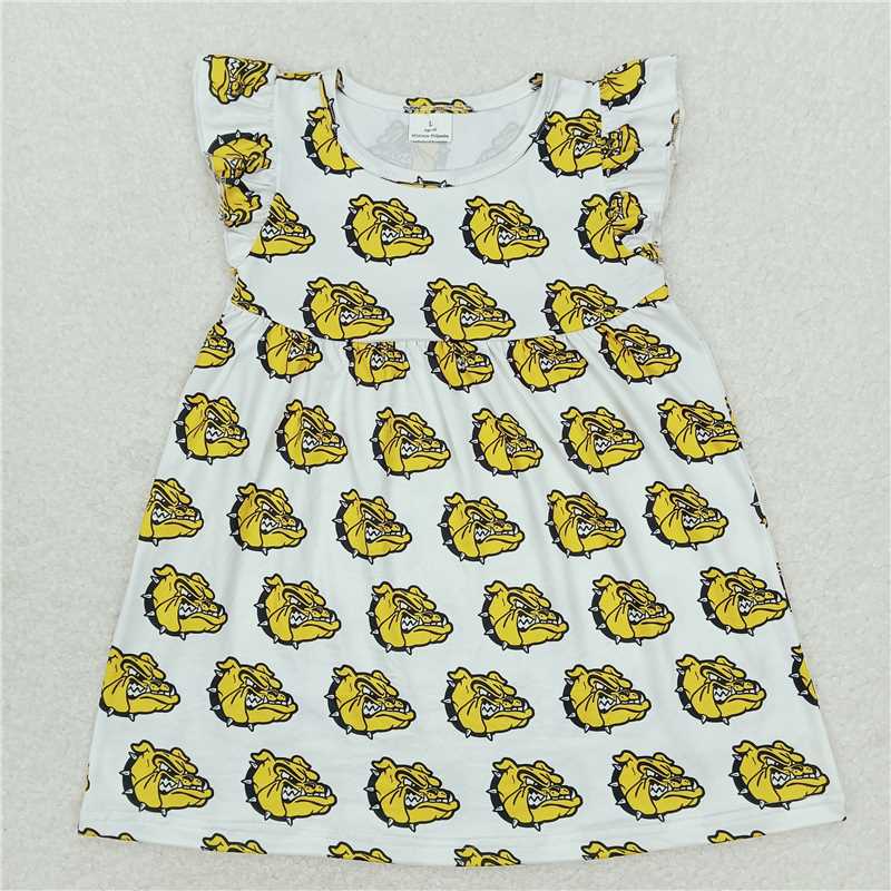 "G6-2-3*/.[ Yellow dog head white flying sleeves skirt"
