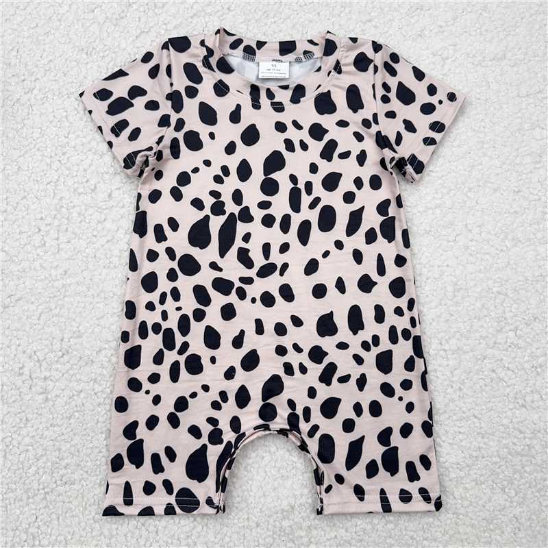 RTS SALES NO MOQ4.19 黑色豹纹肉粉色连体衣Black leopard print pink bodysuit