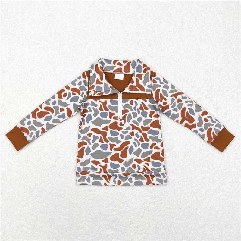 RTS NO MOQ Baby kid Camouflage pullover long sleeve top