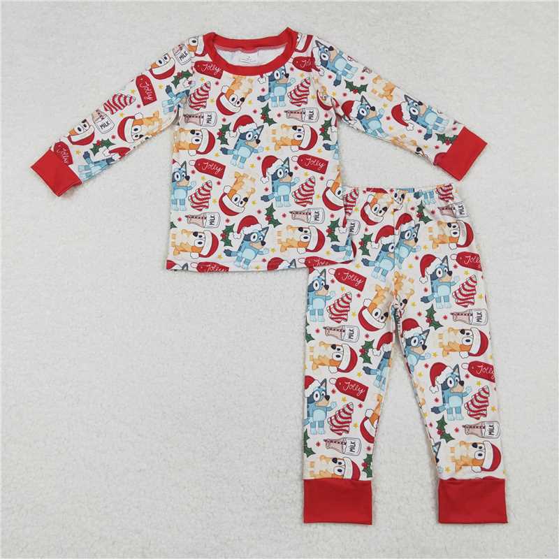 RTS NO MOQ Sibling Baby boy clothes Christmas cartoon long-sleeved trousers suits