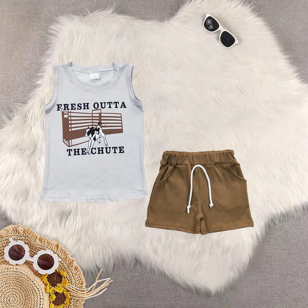 RTS NO MOQ Baby boy clothes Short Sleeve shorts Suit