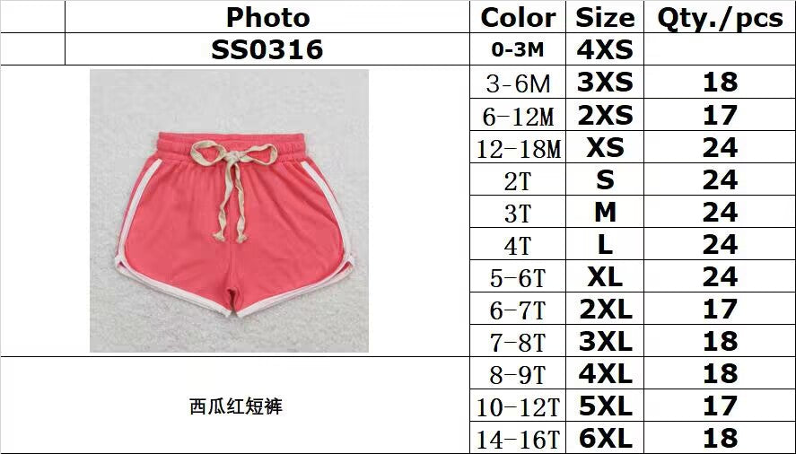 SS0316 watermelon red shorts