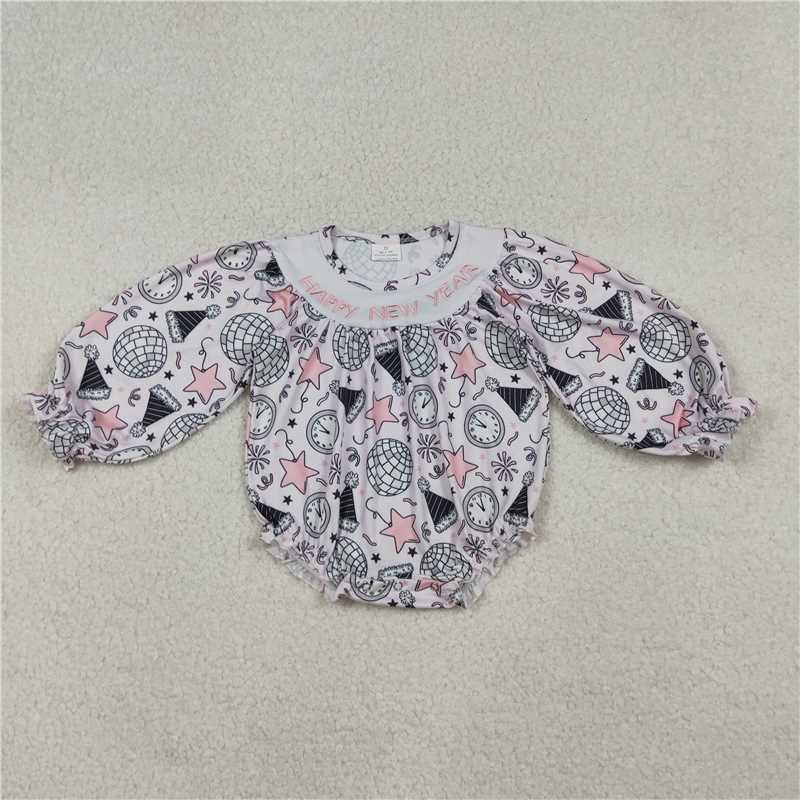 12/18m-7/8t RTS NO MOQ Sibling Baby girl clothes happy new year long-sleeved trousers suit and romper
