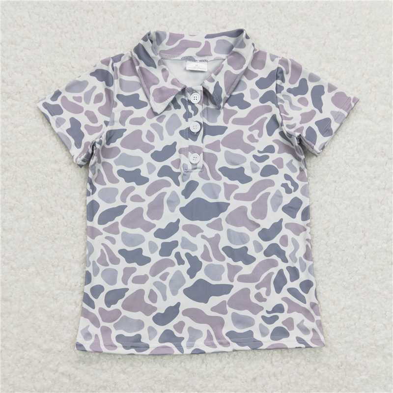 RTS NO MOQ Sibling baby boys clothes camouflage short-sleeved tops