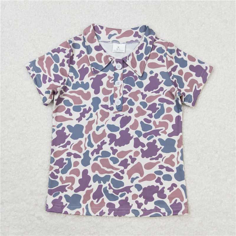 RTS NO MOQ Camouflage Series Boys Short Sleeve Tops Hot Sale