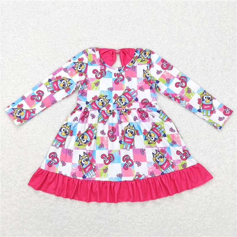 GLD0477 barbie bluey colorful plaid rose red lace