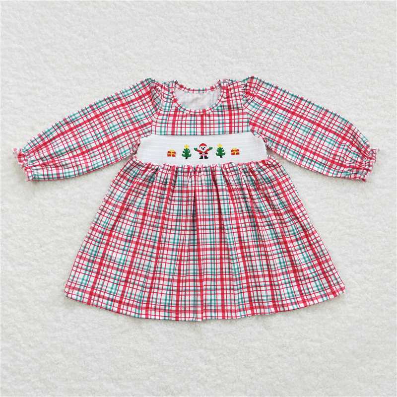 RTS NO MOQ Sibling baby girl clothes Embroidery summer skirt Christmas smock dress