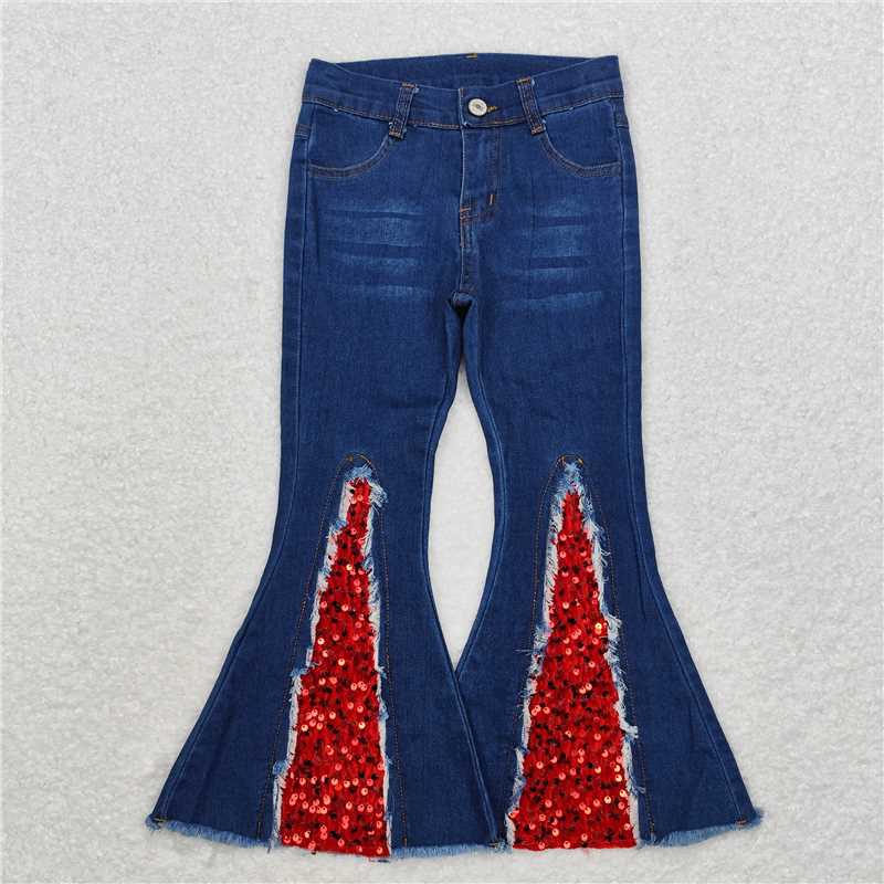 RTS NO MOQ Sibling baby girl clothes summer denim jeans pants