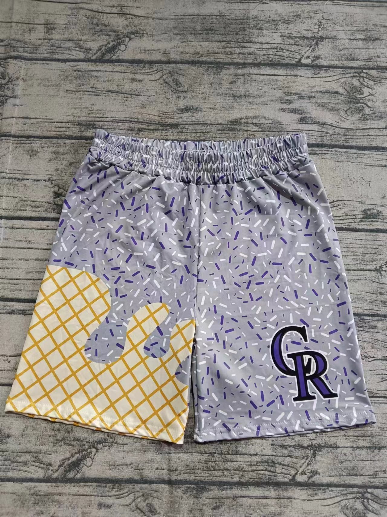 custom moq 3 eta 6-8weeks kids and adult Gold White Beach Summer green Shorts