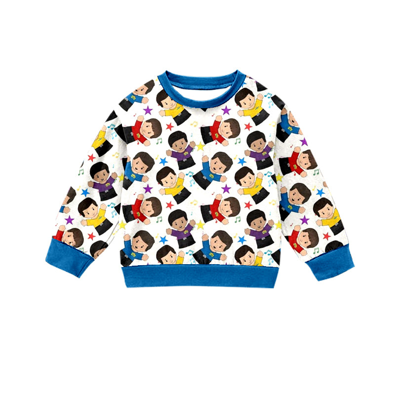 Custom moq 3 MIX SIZE eta 7/8week moq 5 eta /4/5week Boys and Girls Cartoon Long Sleeve Top