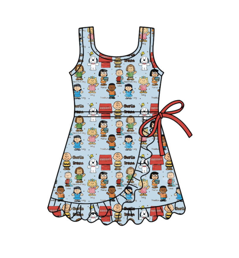 Custom moq 5 mix size milk silk baby girl clothes summer cartoon sleeveless dress