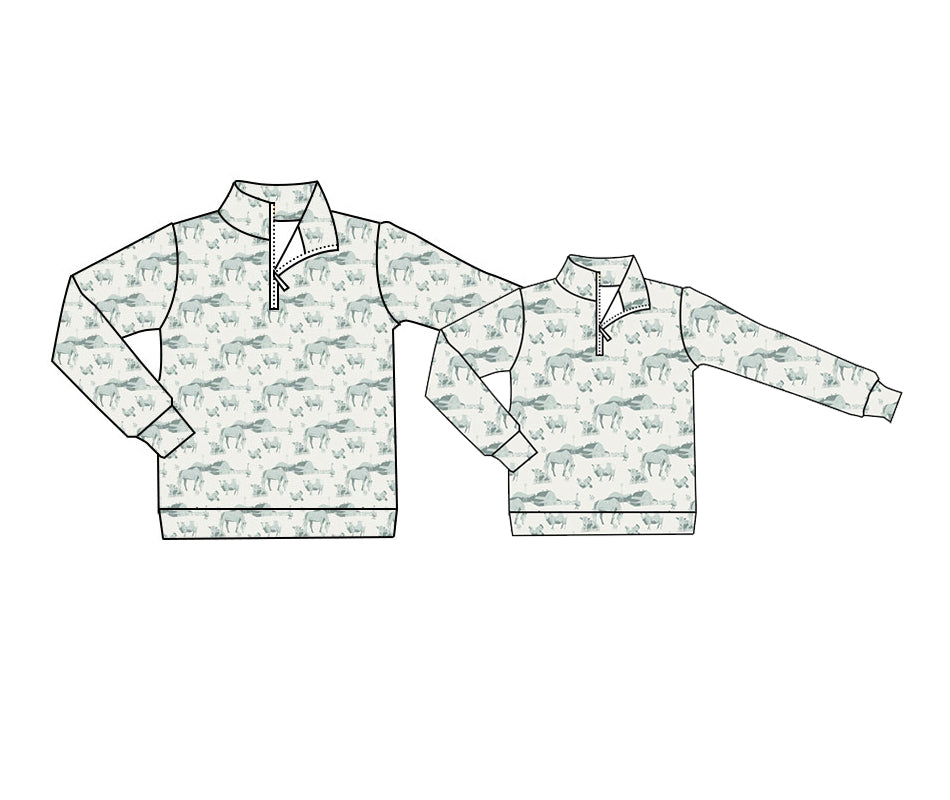 25.12.3 custom each style moq 5 eta 6-8week Sibling Sister long sleeve top and adult top match design