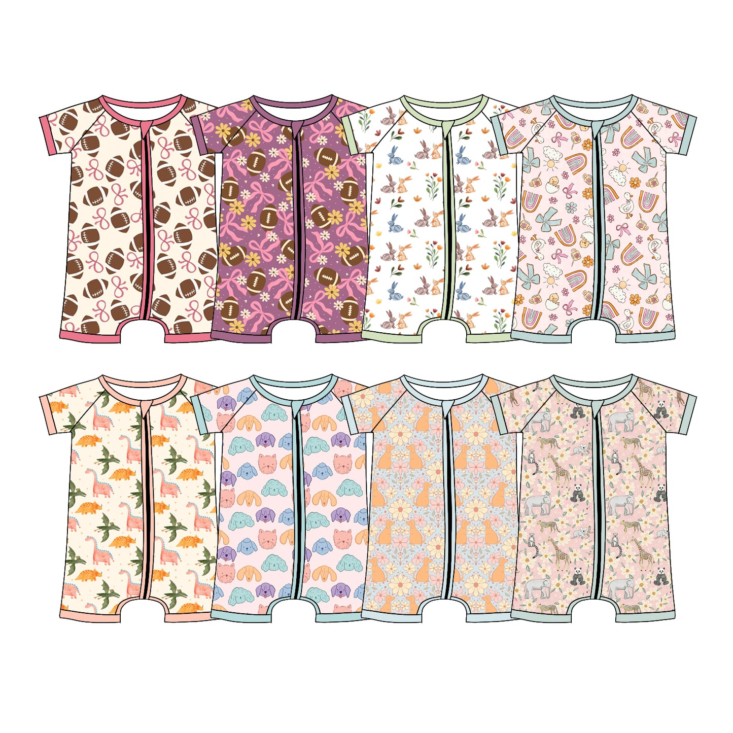 25.12.2 custom each style moq 5 eta 6-8week Sibling Sisters easter baby boy girl clothes short sleeve rompers 8 match family design