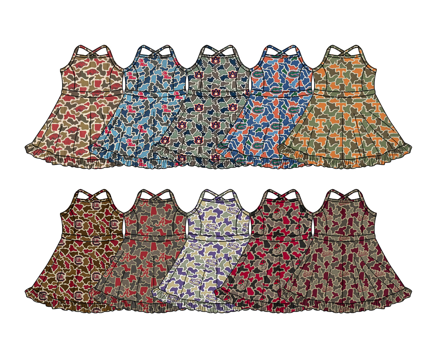 26.1.8 custom each style moq 5 eta 6-8week Sibling Sister camouflage baby short sleeve dresses 10 match design