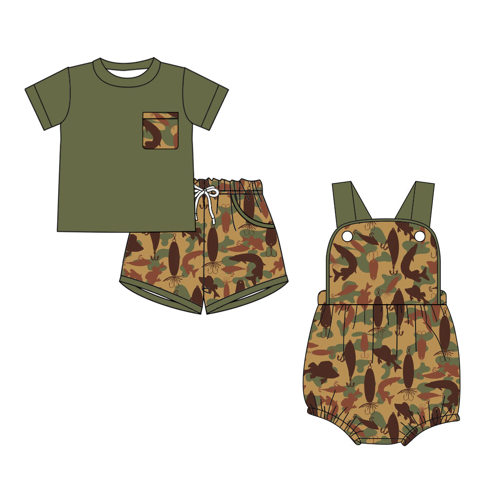 26.1.6 custom each style moq 5 eta 6-8week Sibling Sister camouflage baby boy short sleeve shorts sets and romper match design