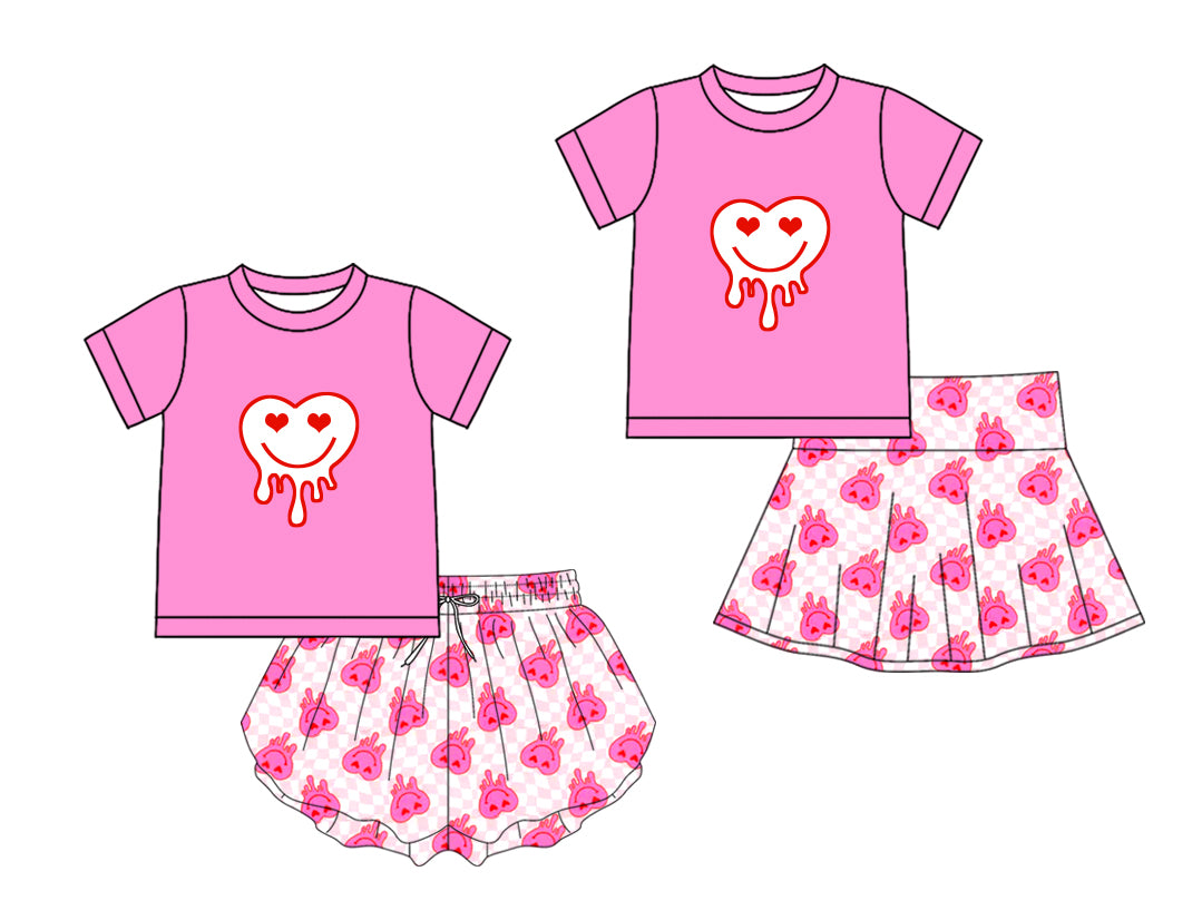 25.11.26 custom each style moq 5 eta 6-8week Sibling Sisters love baby girl clothes short sleeve shorts sets 2 match family design