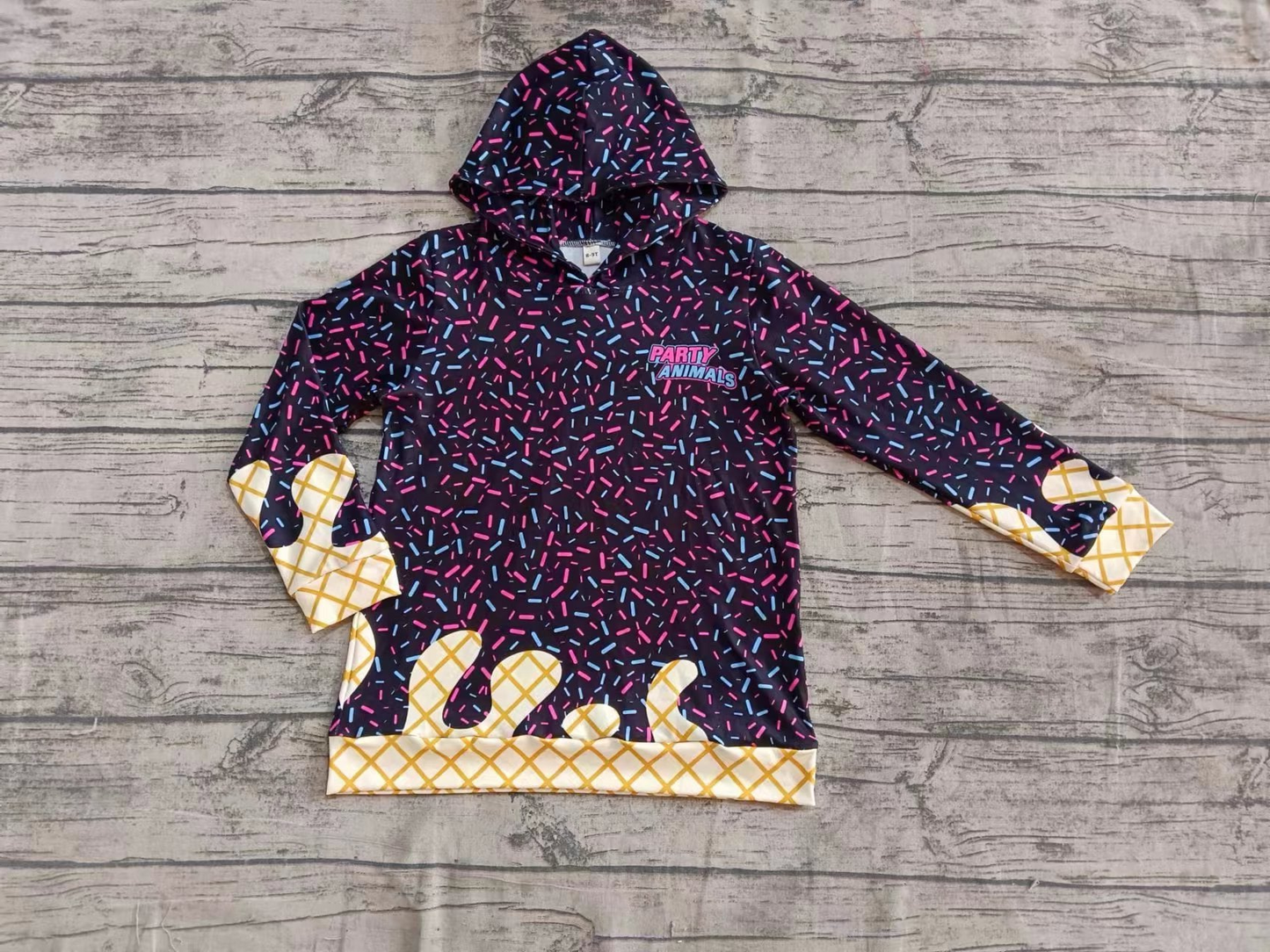 custom moq 3 eta 6-8weeks adult and kids clothes team BLUE hooded long sleeve top