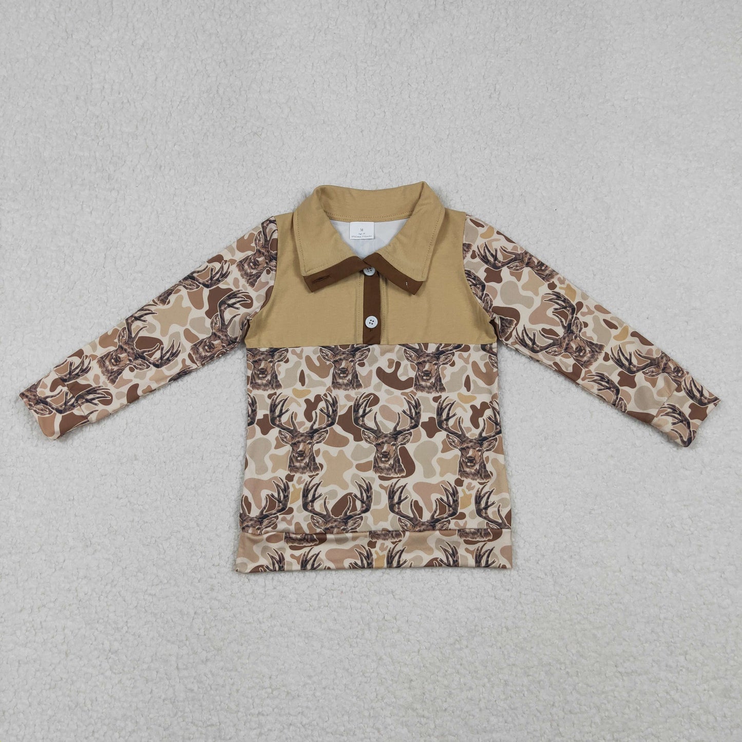 12/18m-7/8t RTS NO MOQ(In Stock) BT1338 Elk camouflage button-down long-sleeved top