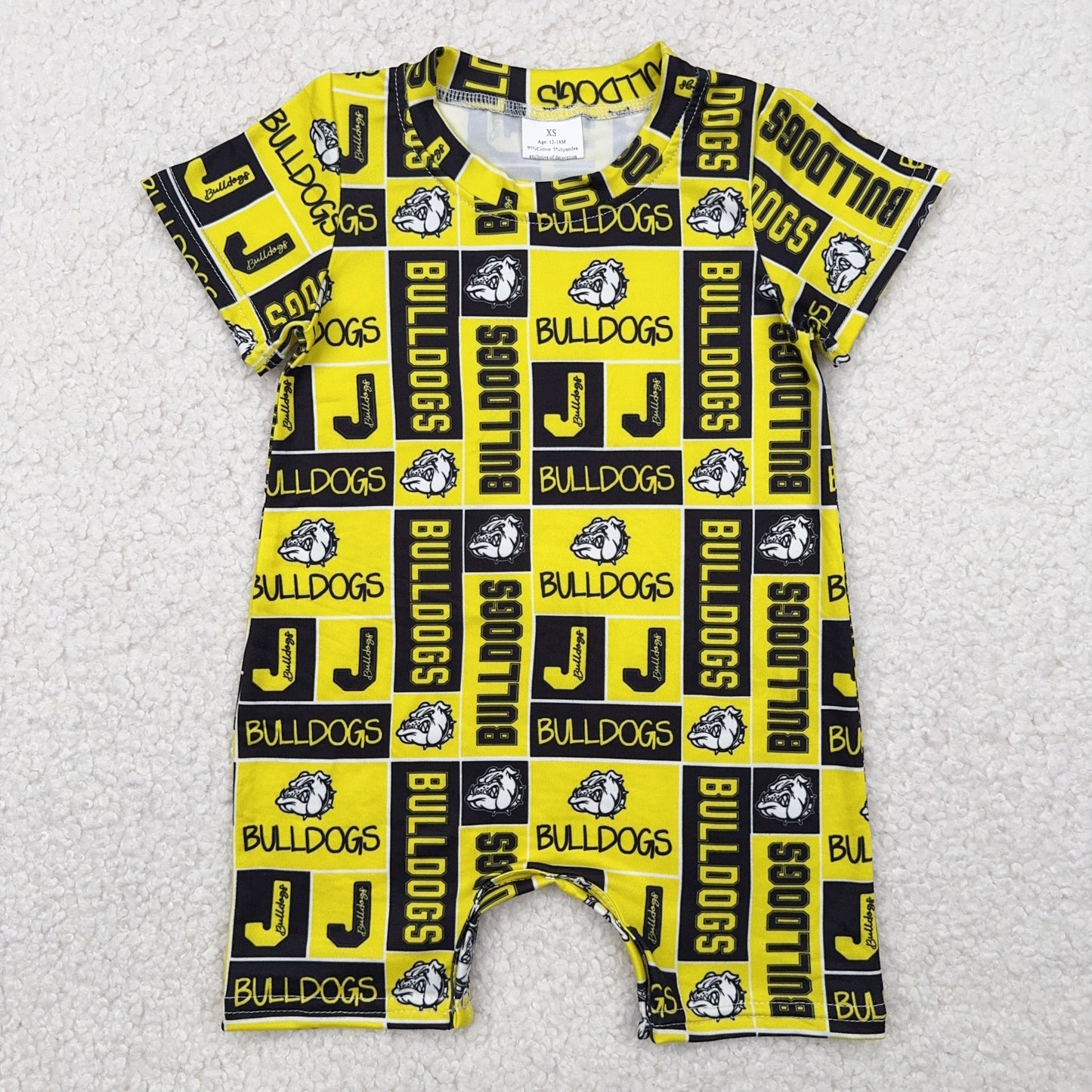 RTS SALES NO MOQ4.19 BULLDDGS白色狗头黄色连体衣BULLDDGS white dog head yellow jumpsuit