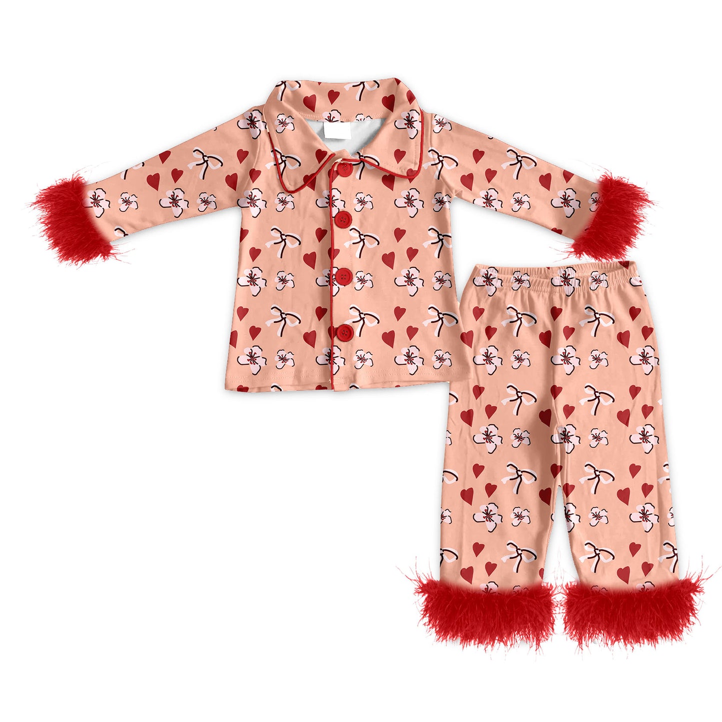 25.11.25 custom each style moq 5 eta 6-8week Sibling Sisters love bow plush baby girl clothes long sleeve pants sets