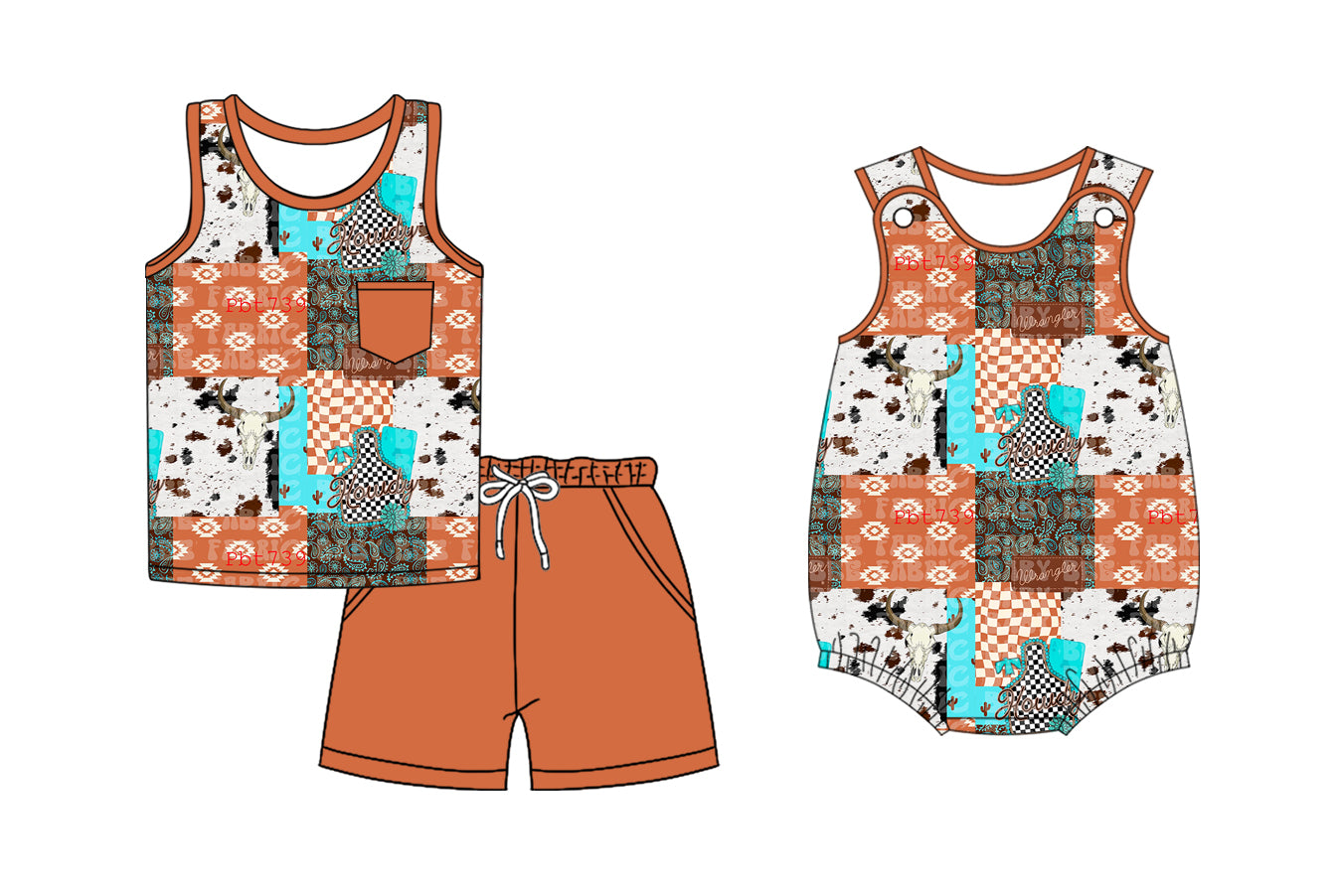 25.12.4 custom each style moq 5 eta 6-8 week Sibling Sister cow head baby boy short sleeve shorts sets and boy rompers match family design