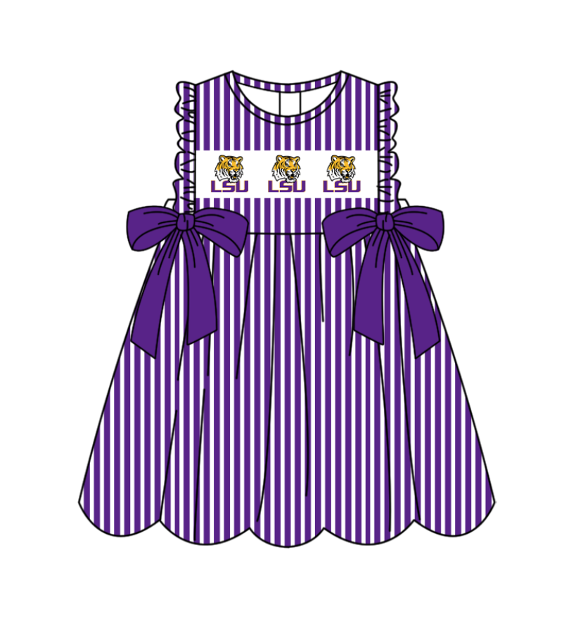 Custom moq 5 mix size milk silk baby girl clothes team summer purple sleeveless dress-25.11.25