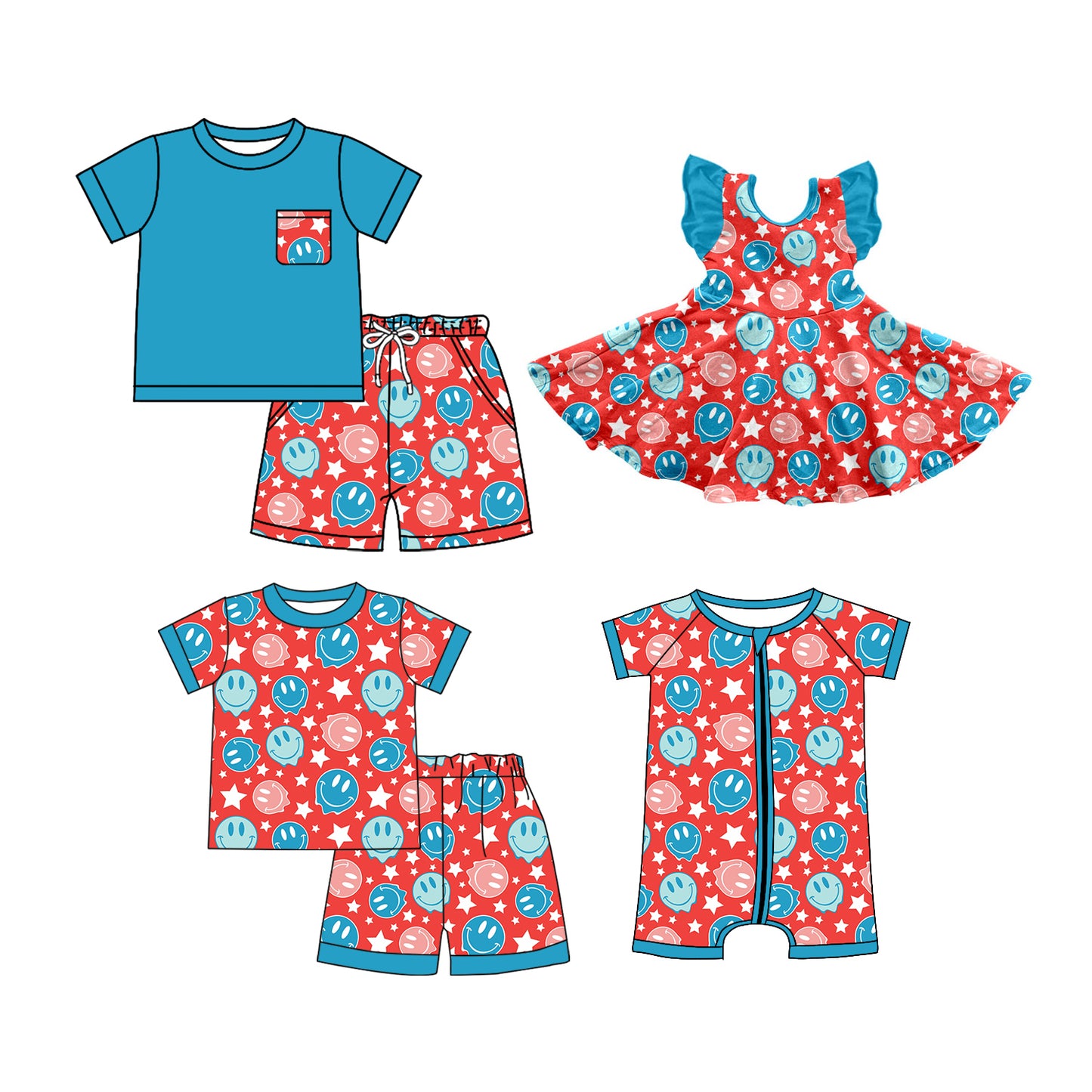 26.1.7 custom each style moq 5 eta 6-8week Sibling Sister baby short sleeve shorts sets 2 and dress and romper match design