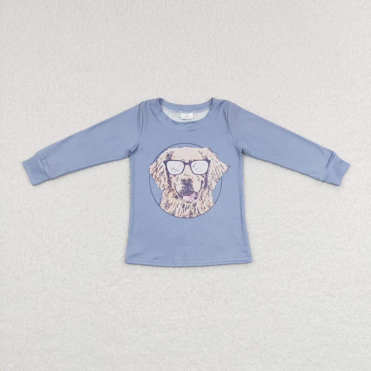 RTS NO MOQ ETA 5/7days arrived BT0391 Spectacled puppy blue long-sleeved top