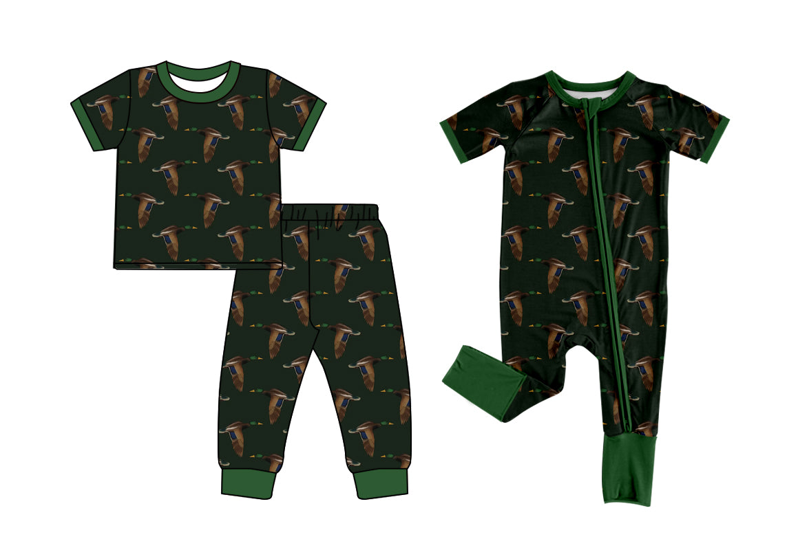 25.11.27 custom each style moq 5 eta 6-8week Sibling Sisters duck baby boy clothes short sleeve pants sets and romper match family design