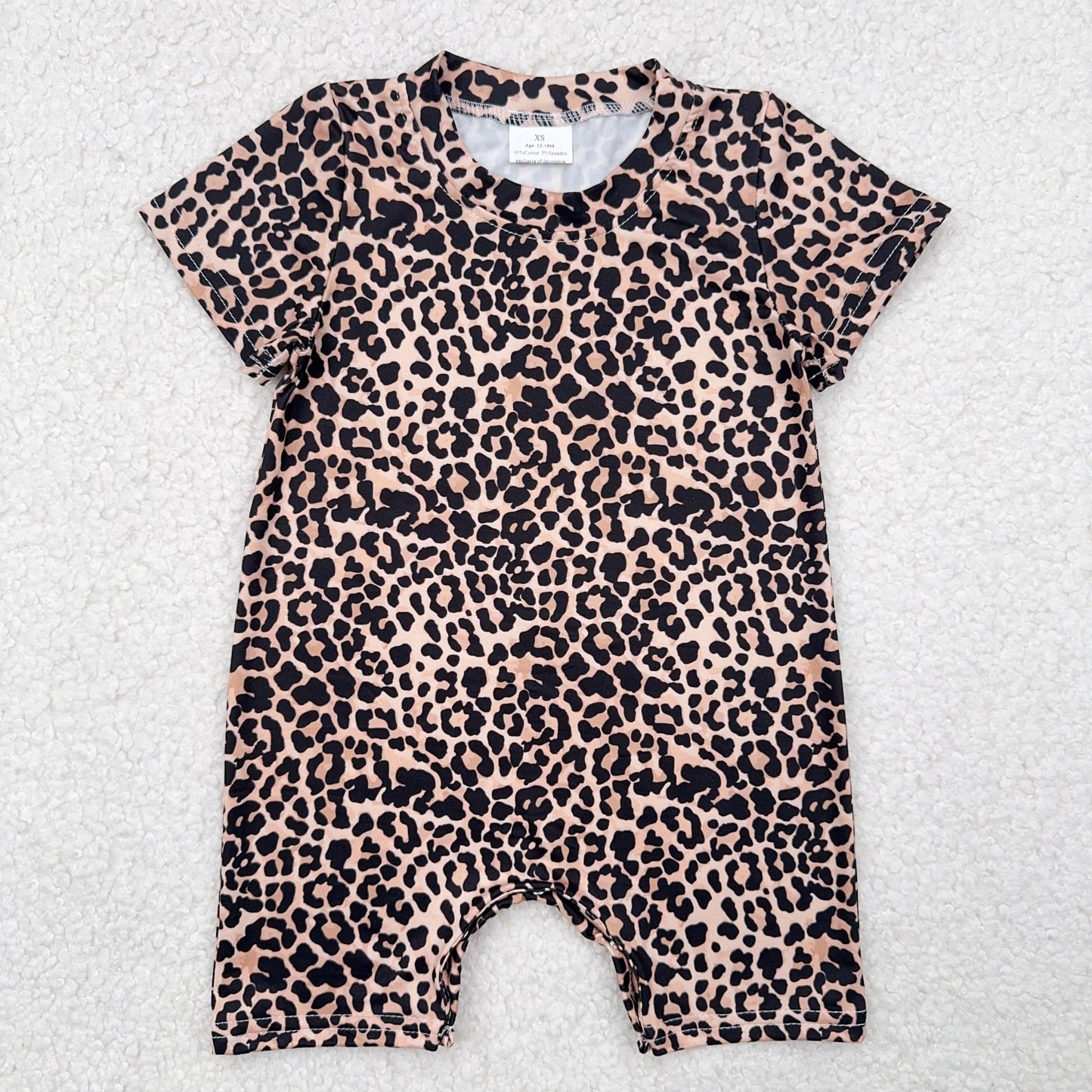 RTS SALES NO MOQ 黑色豹纹卡其色连体衣Black leopard print khaki bodysuit