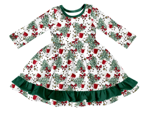 PRE ORDER Deadline September 2 custom no moq Christmas red and green skirt Christmas red gift flowers green skirt