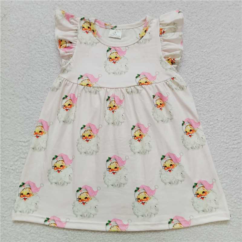 Pink hat Santa Claus white flying sleeve dress 粉帽圣诞老人白色飞袖裙