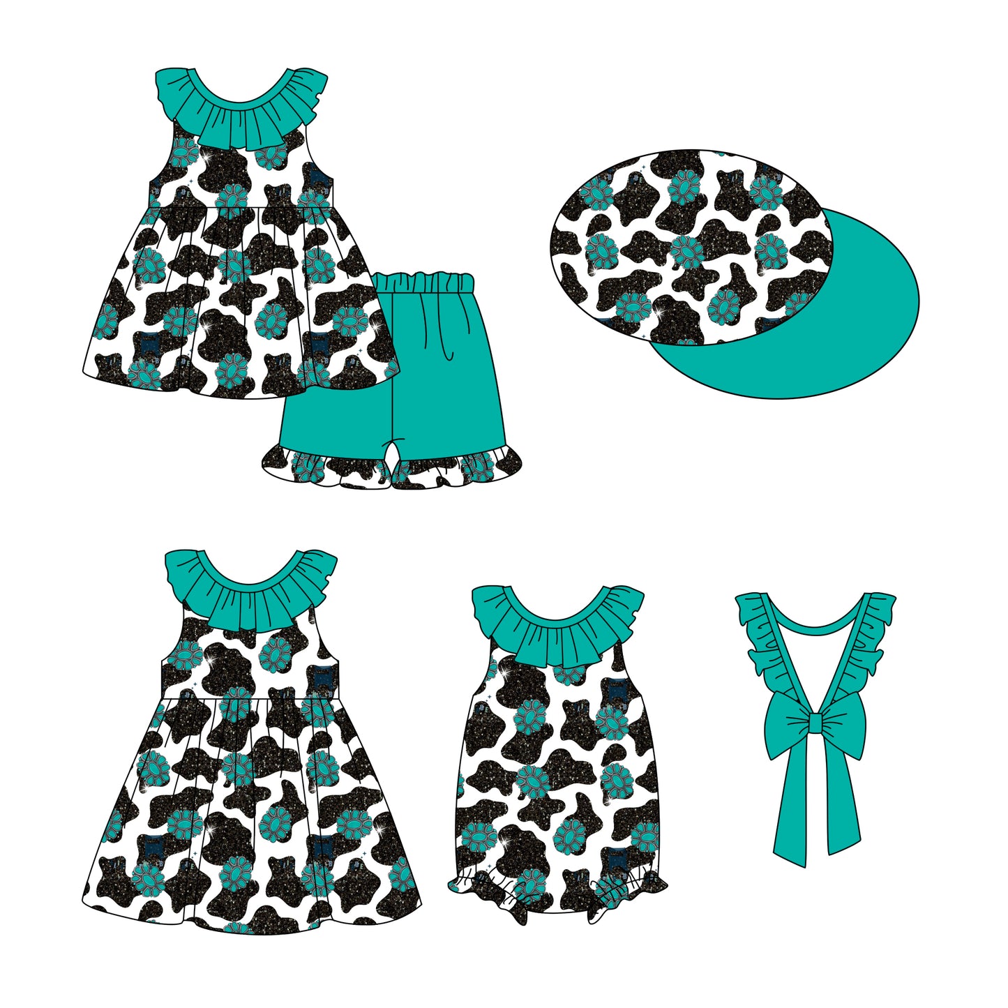 12.28 custom each style moq 5eta 4-6week Sibling Sister baby girl short sleeve shorts sets and dress and rompers match family design