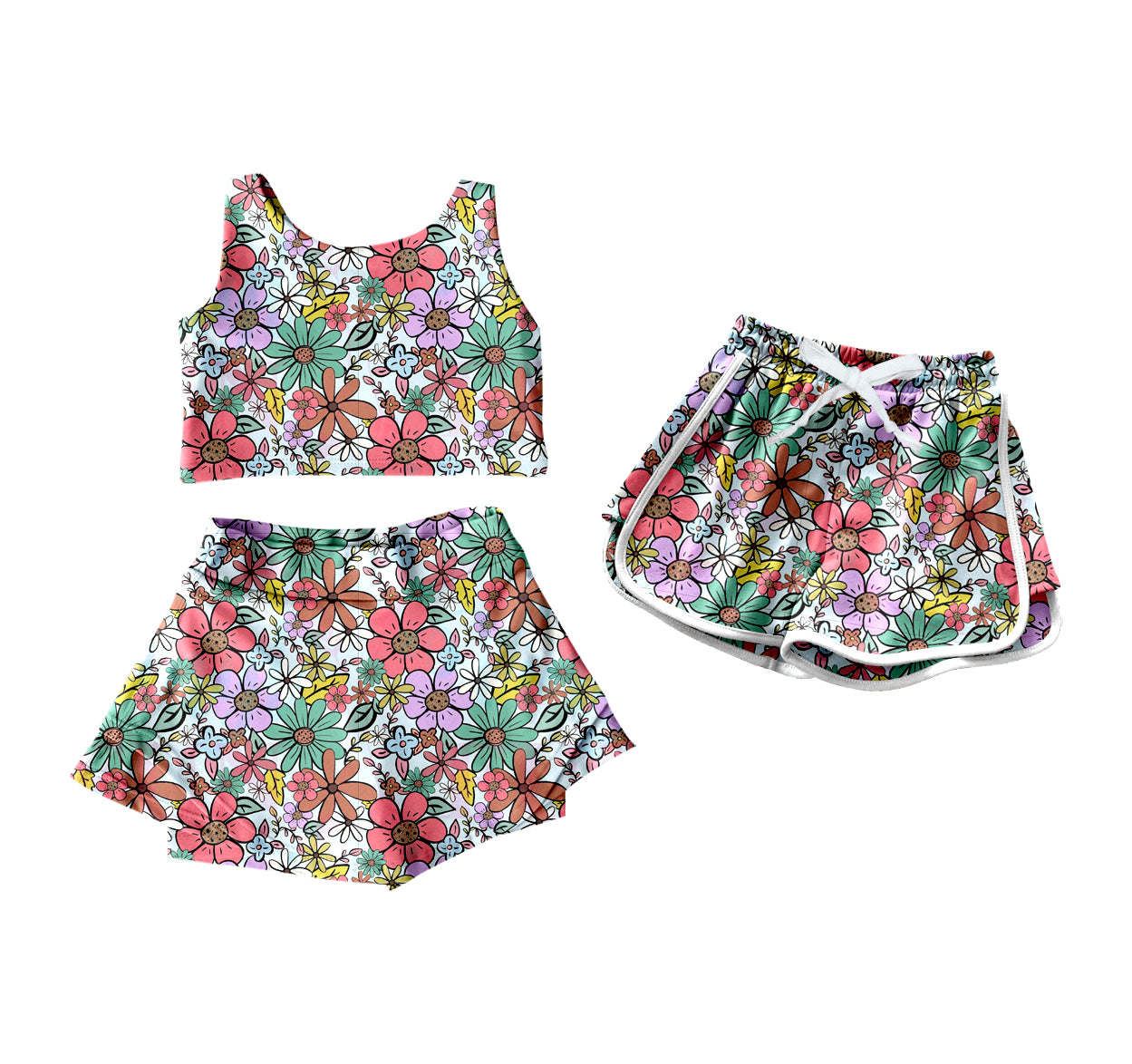 26.1.7 custom each style moq 5 eta 6-8week Sibling Sister floral baby short sleeve shorts sets and shorts match design