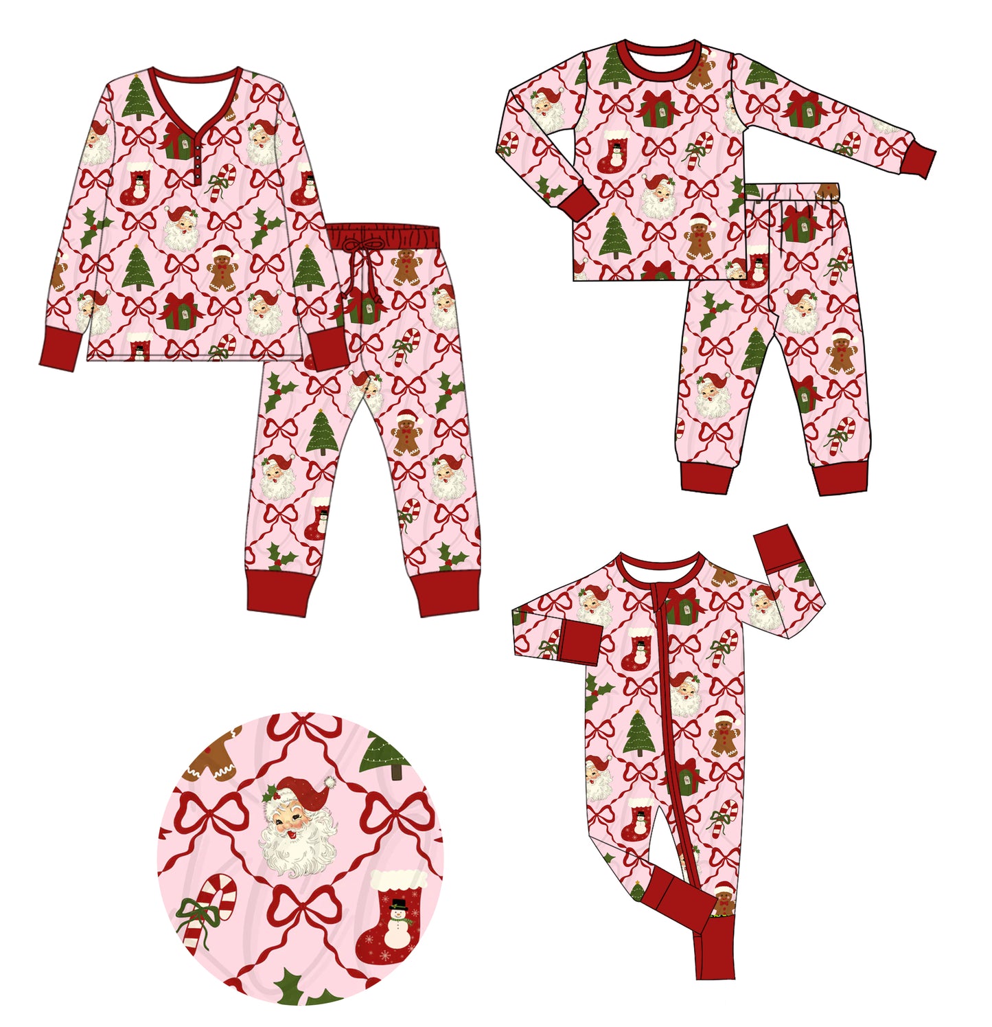25.9.1 custom each style moq 5eta 4-6week Sibling Sister Christmas bow baby long sleeve pants sets and romper and adult set match design