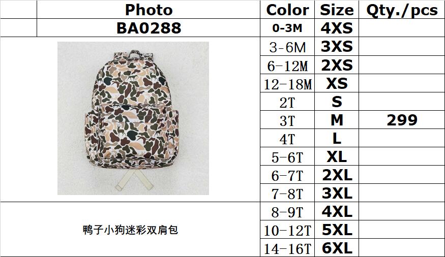 RTS NO MOQ ETA 5/7days Arrived BA0288 Duck Puppy Camouflage Backpack