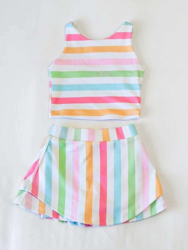 Deadline June 13 Custom no moq baby girls summer Striped suit