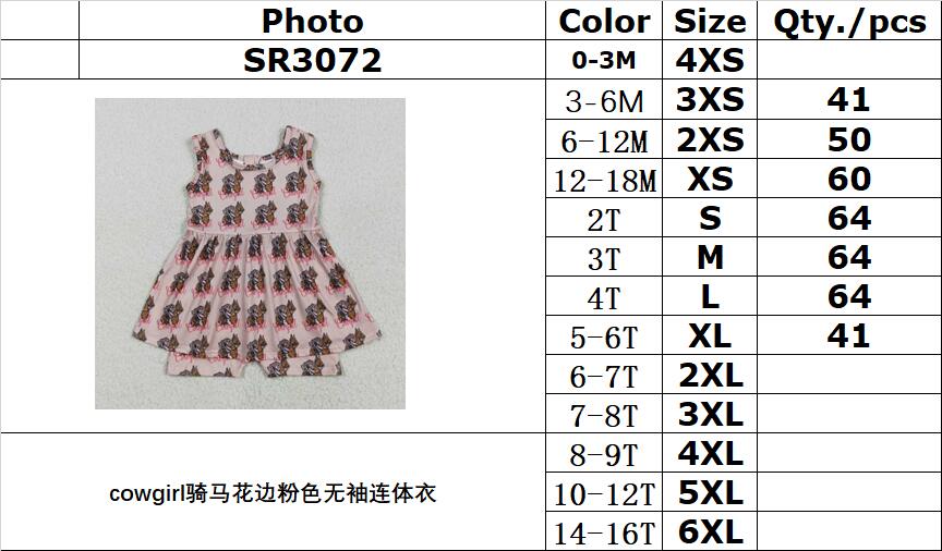 RTS NO MOQ SR3072 cowgirl riding lace pink sleeveless jumpsuit