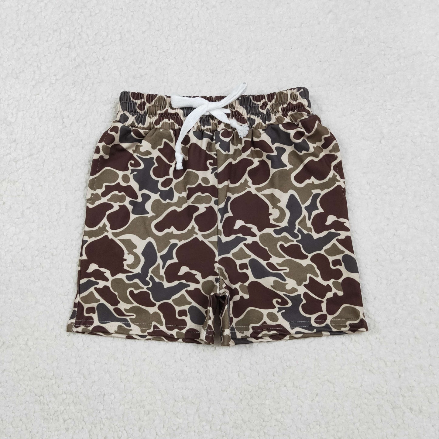 RTS NO MOQ(In Stock) SS0735 Boys' Camouflage Brown-Green Beige Shorts