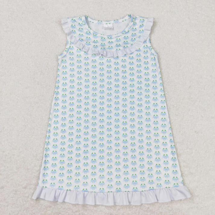 RTS NO MOQ Baby Girls Boys Crabs Sibling Summer Clothes Sets