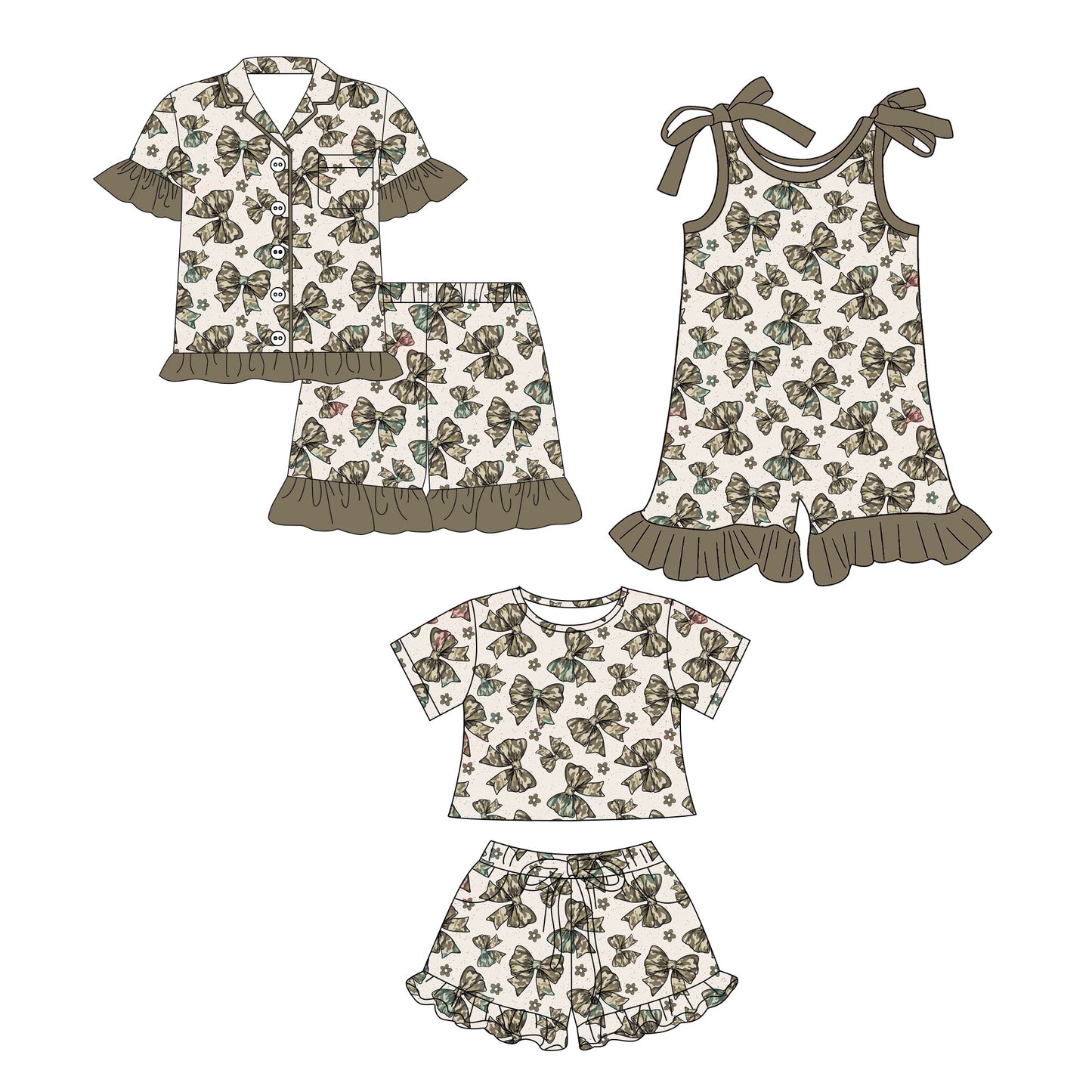 26.1.3 custom each style moq 5 eta 6-8week Sibling Sister bow baby short sleeve shorts sets 2 and jumpsuit match design