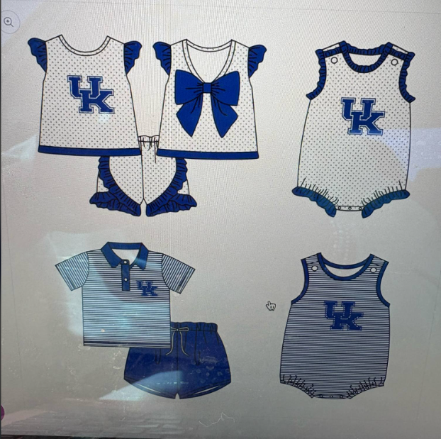 Custom moq 5 mix sizes UK BABY KIDS CLOTHING blue summer sets UK