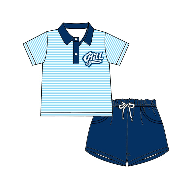 Custom summer team clothes baby girl and boys clothes sets