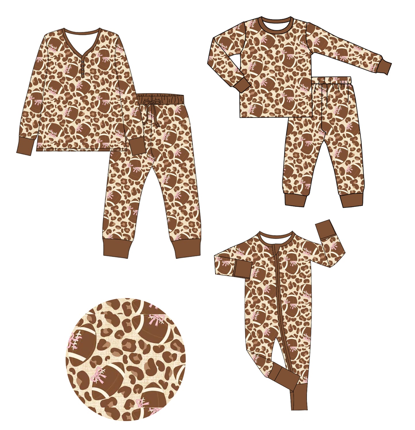 25.9.1 custom each style moq 5eta 4-6week Sibling Sister rugby bow leopard baby long sleeve pants sets and romper and adult set match design