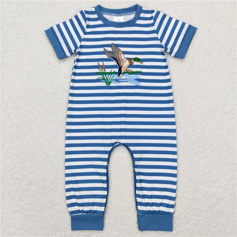 Baby Boys Shirt Shorts Summer Embroidery duck Rompers Outfits Clothes Sets