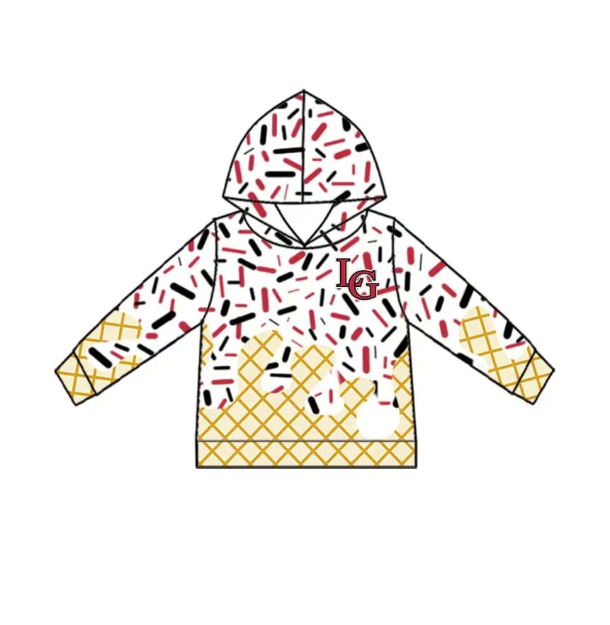 PRE ORDER Deadline August 19close custom no moq baby kids kids clothing Ice Cream Ice Cream White hat top