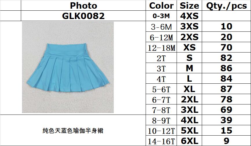 RTSNO MOQ GLK0082 Solid sky blue yoga skirt