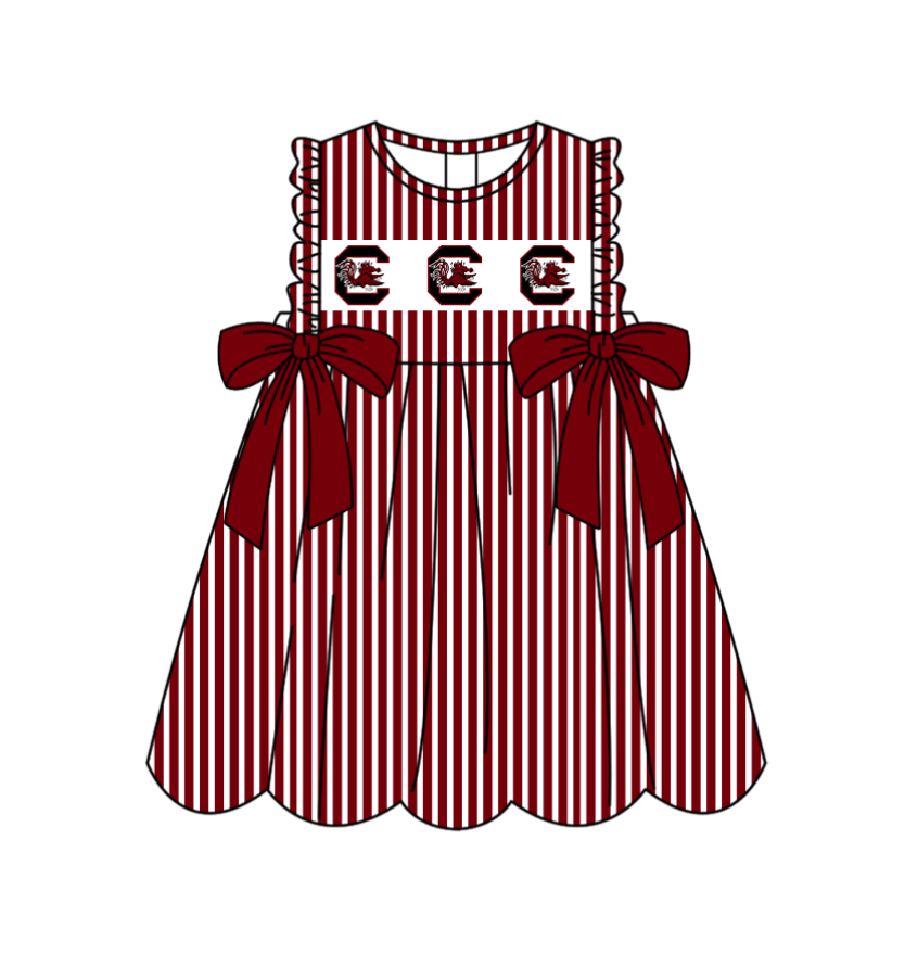 Custom moq 5 mix size milk silk baby girl clothes team summer dark red sleeveless dress-25.11.25